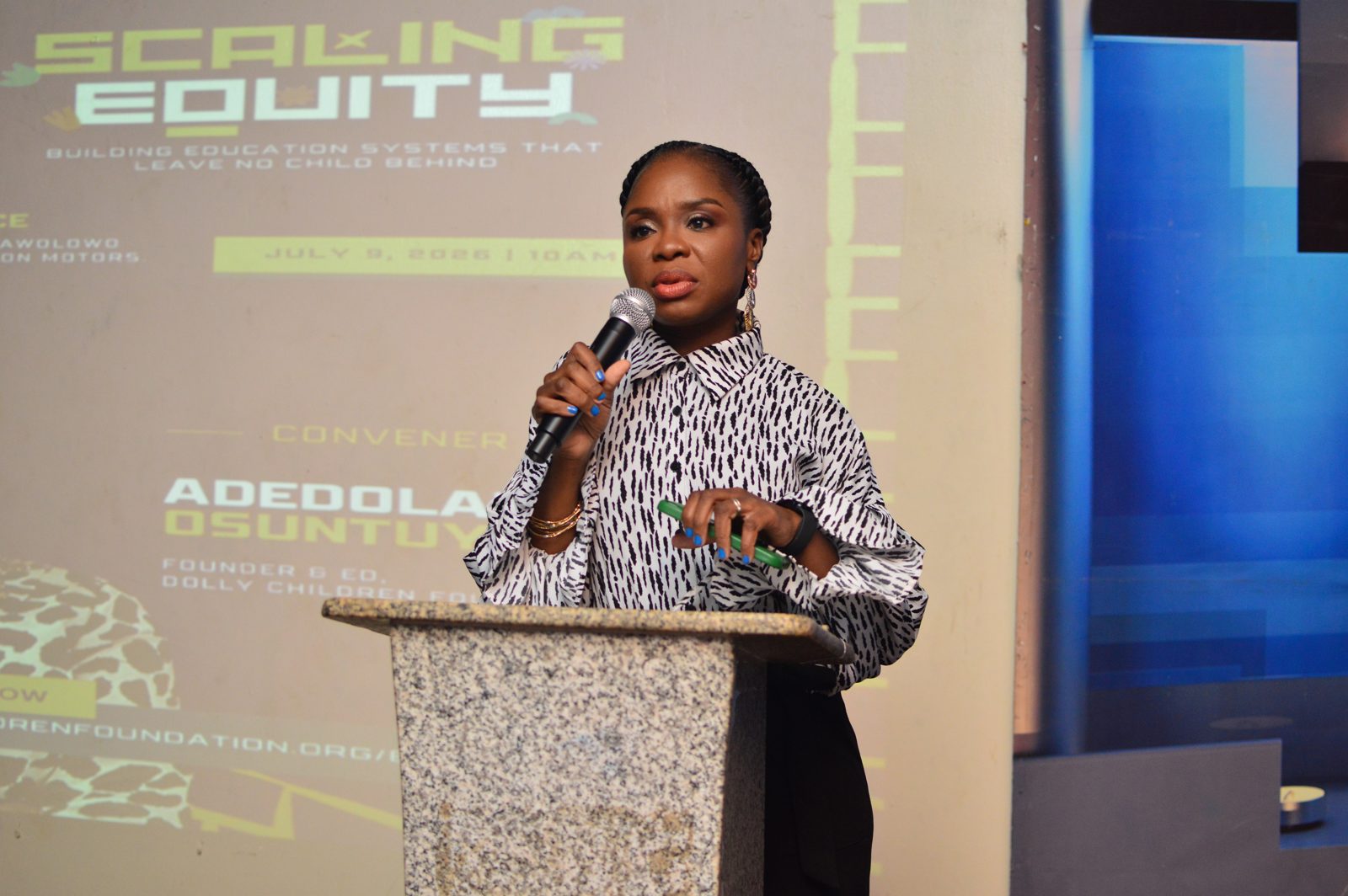 Adedolapo Osuntuyi speaking at Edufuture Conference 2026, Scaling Equity