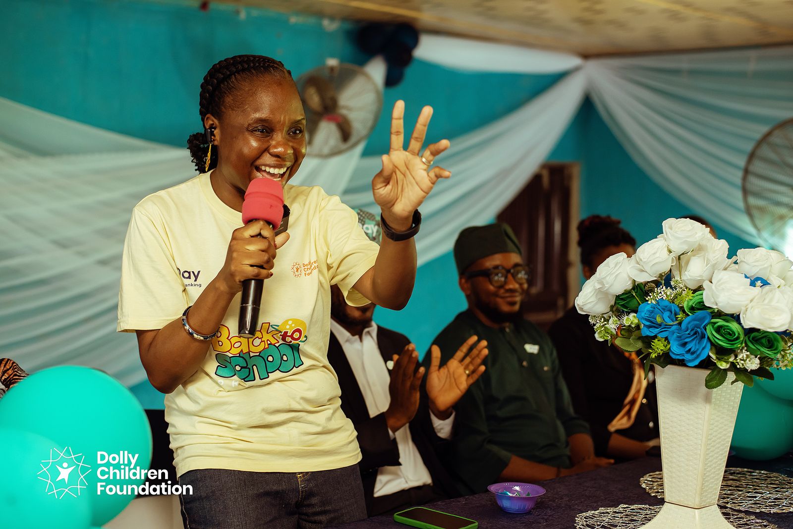 Adedolapo Osuntuyi speaking at the commissioning of the OPay Clean Future toilet facility